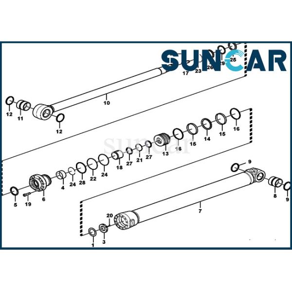 Oil Resistance VOE14625659 Dipper Arm Cylinder Sealing Kit For SUNCARVO.L.VO Excavator EC460B EC480E
