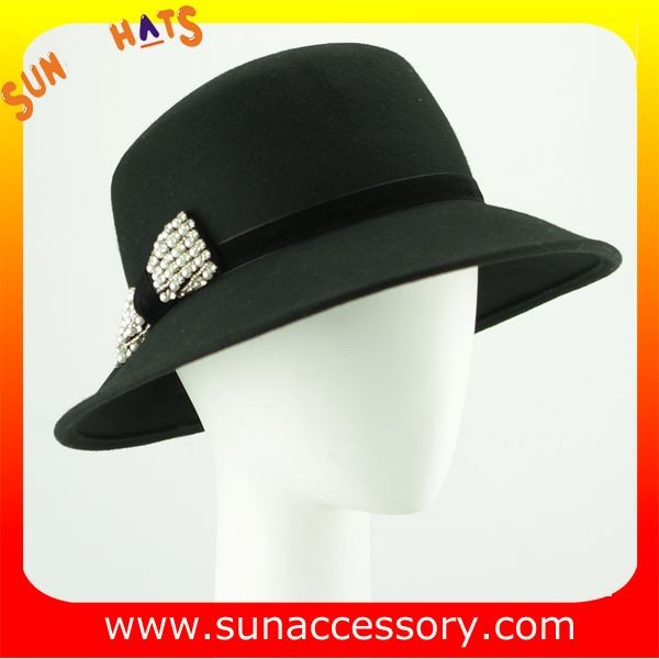 1403 hot sale mid brim hats wholesale for ladies,100% Australia wool felt hats
