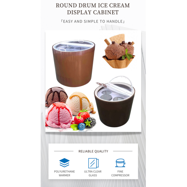Ice Cream Display Large Capacity Rotating Display Cabinet Multifunction Circular Display Cabinet