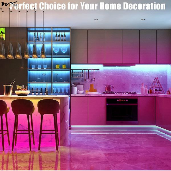 Bluetooth Smart APP Control and Auto CAD Layout 50ft LED Strip Lights for Bedroom