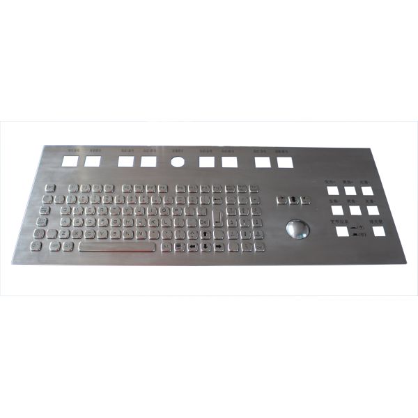 Customized Industrial Keyboard With Trackball Stainless Steel Mechanical
