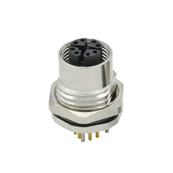 Quality Front PCB M12 Female Panel Mount Connector Waterproof Connector For Sensor for sale