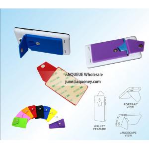 Wholesale Anqueue factory price 3M sticker silicone smart wallet,silicone card holder for mobile from china suppliers