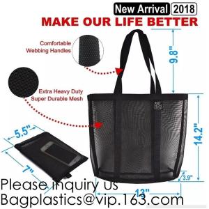 Mesh Beach Bags Totes, Extra Large Pockets, Oversized Big Duffle Bag, net bags,