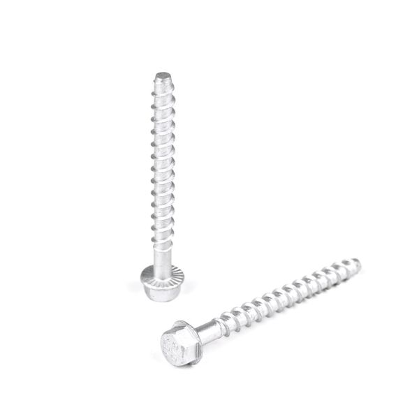 Plain Finish Hexagonal Cement Screws for Concrete Anchoring in Masonry Support