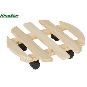 Round 4 Wheel Moving Dolly Wooden Garden Plant Pot Mover With Customized Color