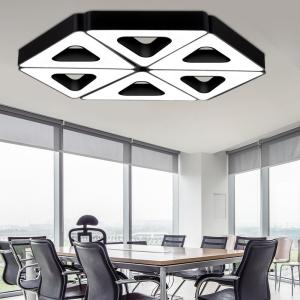 Black Galvanized LED Linear Lights , Triangle Industrial Linear Pendant Lighting