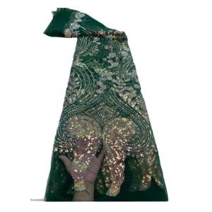 Wholesale Supoo Luxury beaded sequin fabric shiny wedding bridal fabric fish scale sequin fabric from china suppliers