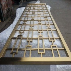 Retractable metal room divider folding movable decorative partition screen for