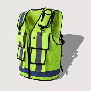 Custom Construction Reflective Vest 100% Polyester Lightweight Hi Vis Vest