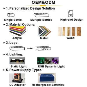 RGB Lighted Liquor Bottle Shelf Stand 3 Tier Led Light Liquor Bottle Display