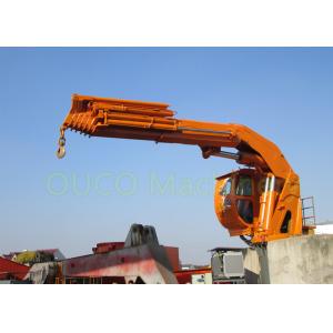 Impact Resistant Folding Boom Crane , Electrical Hydraulic Marine Crane