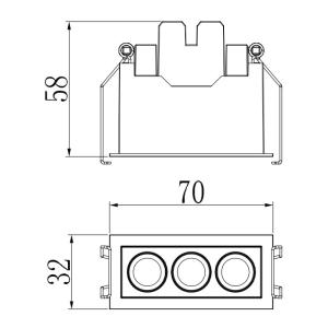 6W12W24W GS2230N3ML series mini recessed linear light 24/38 beam angle High