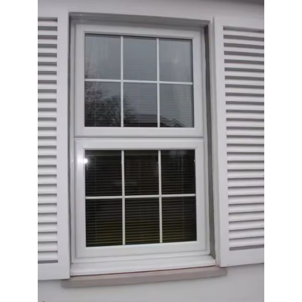 Single Double Glaze UPVC PVC Vinyl Single Hung Window