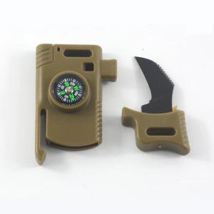 Initial Payment Multifunction Emergency Flint Fire Starter Compass Buckle with