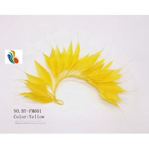 Party Decoration Stripped Goose Feather Flower Mount with Wire Accessory in