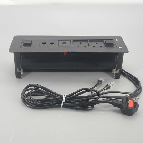 Quality All Aluminum Automation System Electrical Plug Tabletop Outlet With Led Switch for sale