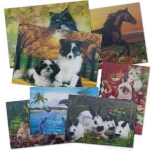 PLASTIC LENTICULAR customized 3d lenticular greeting card pp pet materical