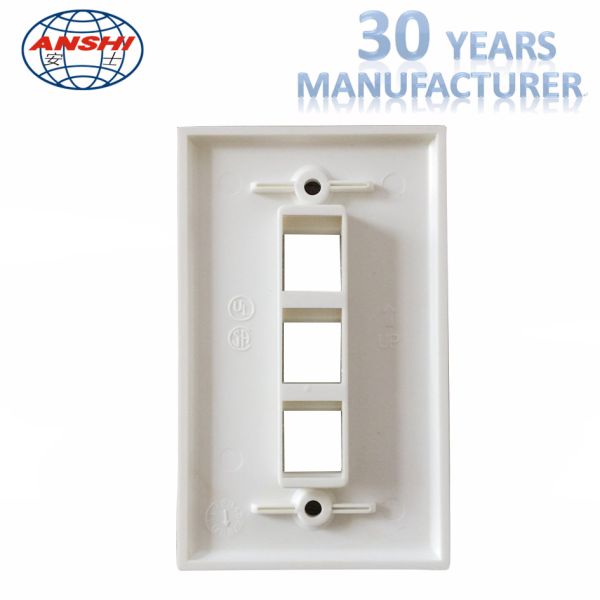 Structural Three Port Network Cable Faceplate 120 Type Data Point Faceplate