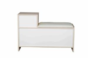 Wholesale White Modern Narrow Home Shoe Cabinet Cushion Bench With PB Board Frame from china suppliers