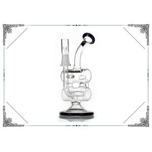 China Black Base and Mouth Piece Recycler Oil Dab Rig Bongs Showerhead Pers Smoking Water Pipes on sale