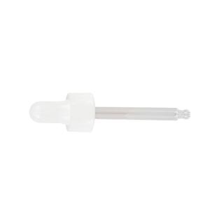 18/410 White Smooth Glass Dropper Caps With Silicone Tip Essential Oil Pipette