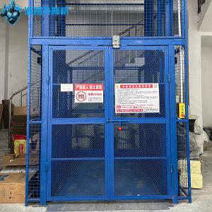 Standard Blue Two Floors 2T 6M Double Door Indoor Hydraulic Guide Rail Elevator For Loading And Unloading Goods In Factory