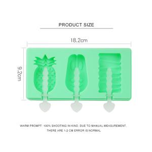 Multifunction 3 Cavities Silicone Ice Cube Trays For Ice Cream
