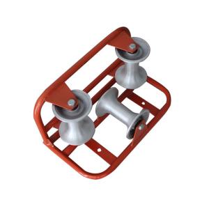 Triple Corner Ground Cable Roller Pulling Roller with Aluminum Alloy Wheels