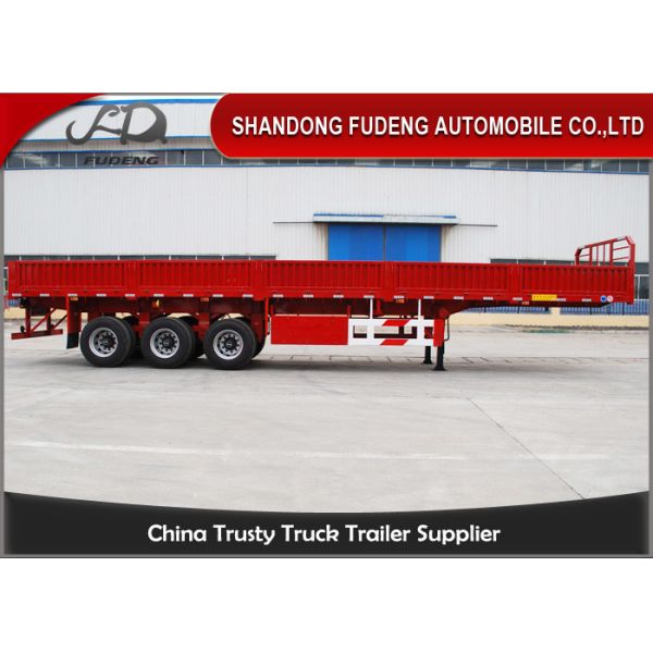 30-80 Tons Payload Semi Flatbed Trailers / 40ft Semi Trailer With Steel Side