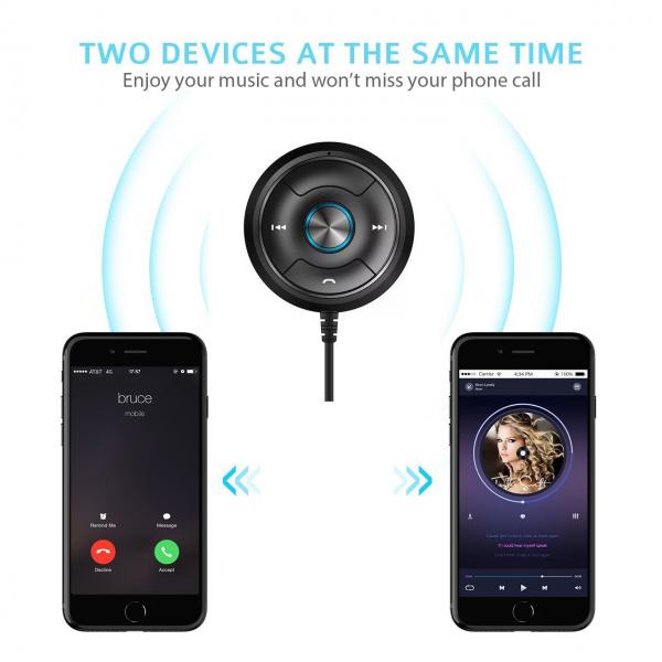 Bluetooth Car Speakerphone Kits,Hands-Free Motion AUTO-ON Car Kit Stereo Music Speaker Wireless Sun Visor Audio Receiver