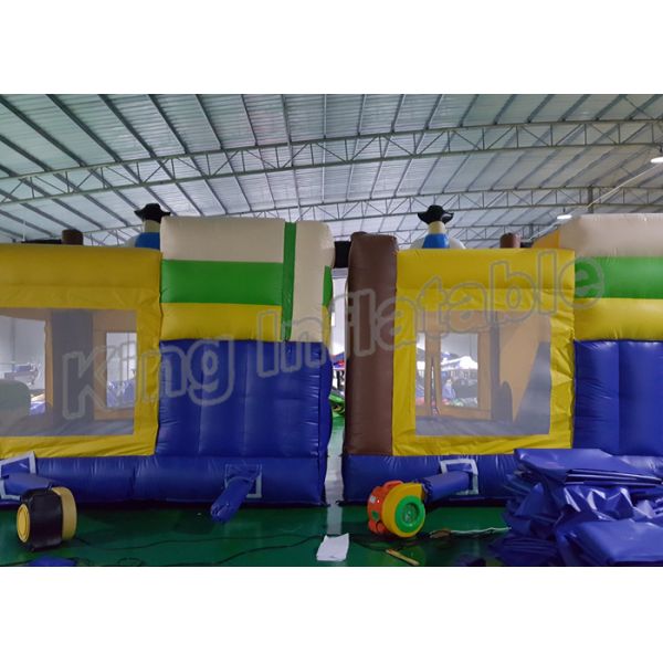 Outdoor Playground Pirate Inflatable Kids Jumping Castle Yellow And Blue