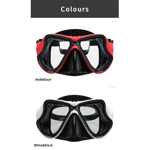 Wide View Bifocal Scuba Diving Mask Tempered Glass Lens OEM