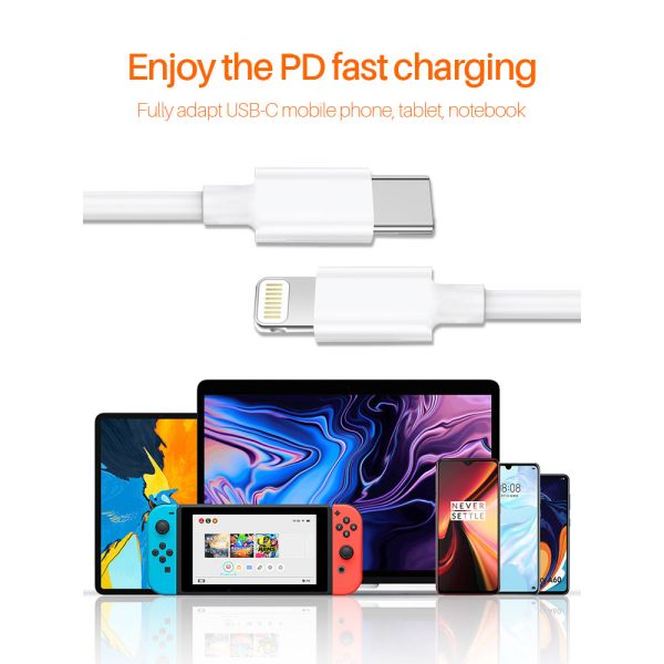 PVC Apple Type C To Lightning Cable 36g Apple MFI Certified Lightning Cable