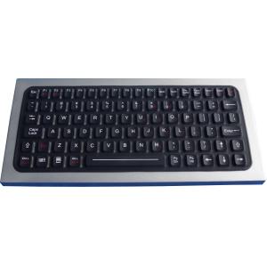 IP68 silicone rubber ruggedized keyboard with sealed aluminum metal housing for