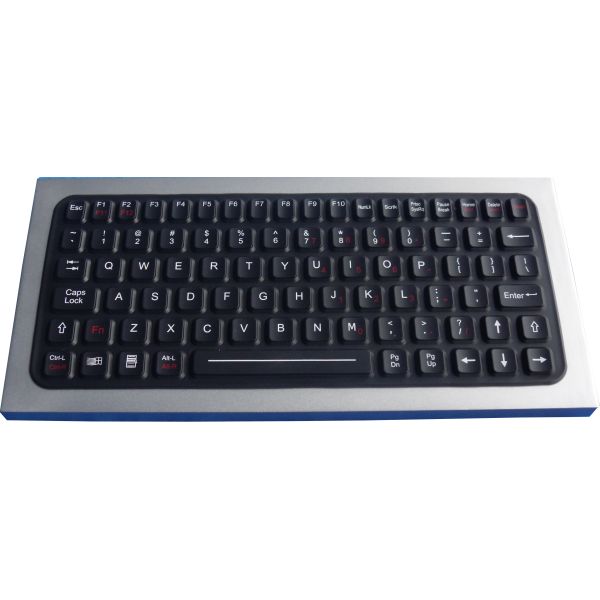 IP68 silicone rubber ruggedized keyboard with sealed aluminum metal housing for
