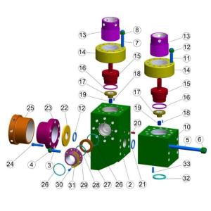 EWECO E-800 mud pump fluid end module, liners, pistons, valevs same as