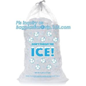 COMPOSTABLE customized ice bag with drawstring, Food Industrial Use Plastic