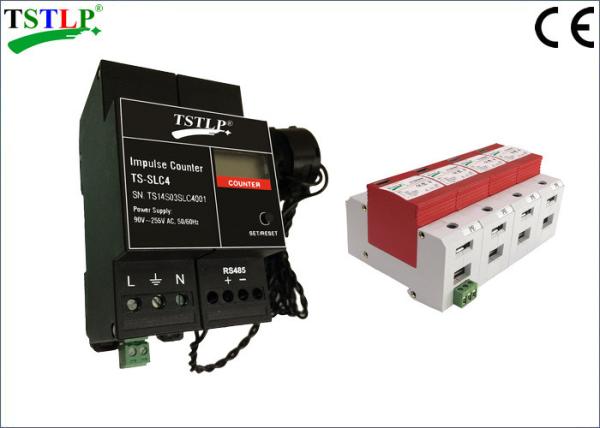 Quality Power Backup 4 Digits Lightning Stroke Counter With Power Line Surge Protector for sale