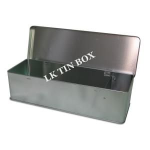 Plain Hand Rolled Tobacco Rectangular Tin Box , Cigarette Storage Box