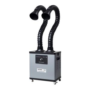 Two Arms 200w 110v Fume Extractor , Grey Color Fume Eliminator With 4 Wheels