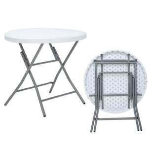 Wholesale Mail Packing Portable Round Plastic Metal Folding Dining Table for Modern Design Style from china suppliers