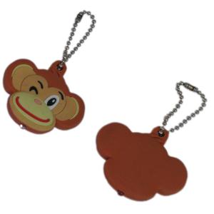 Zip Puller Rubber PVC Keychain PMS Double Sided 40mm Height