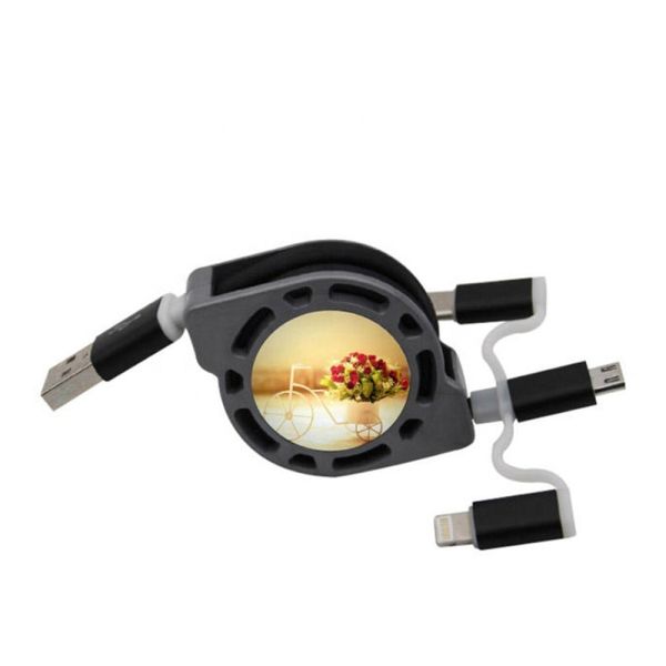 Double Sided 3 In 1 Sublimation USB Data Cable Custom Flash Drive