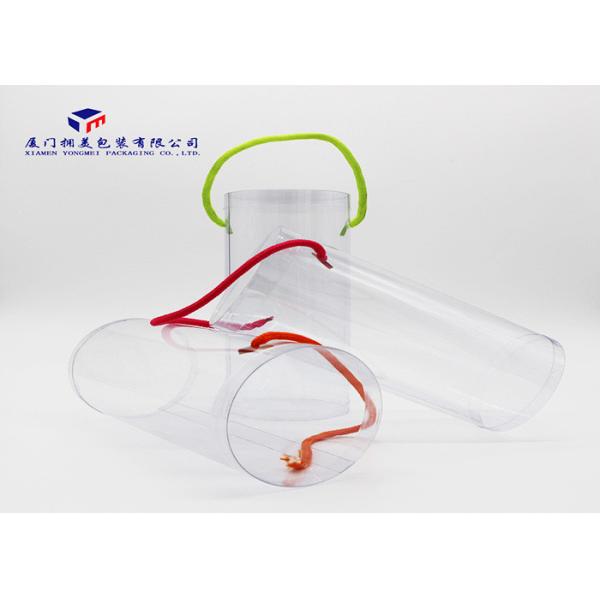 Plastic Cylinder Packaging Tubes With Carry String 0.25 - 0.4mm Thickness Dia 10cm
