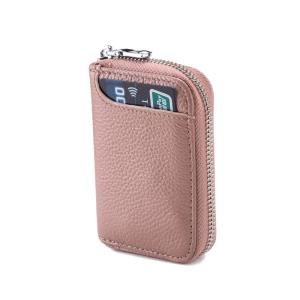 Convenient Multi-Slot Zipper Genuine Cowhide Accordion Pickup Bag with RFID