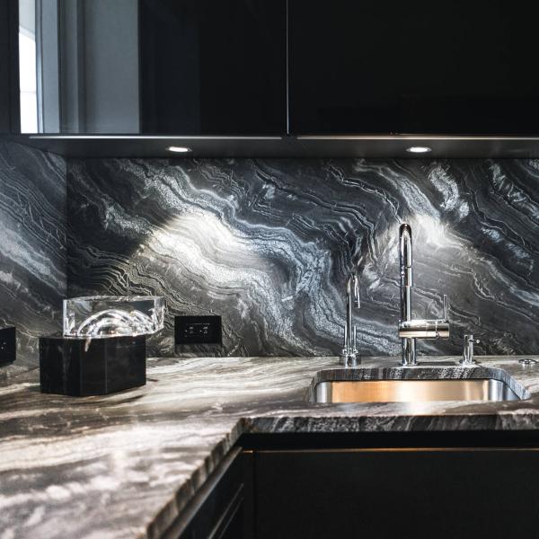 Multipurpose U Shaped Black Wooden Kitchen Cabinet Storage Lacquer Kitchen Furniture For Home