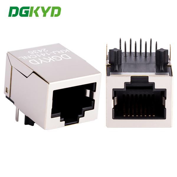 KRJ-141CNL RJ45 Connector 1X1 Port Facing Downwards With Shielded Unlit Crystal