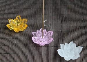 China Lotus Flower Design Home Decorations Crafts Incense Burner Three Colors Optional on sale