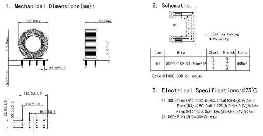 Large Size Ikp Electronics Manufactures High Current Toroidal Common Mode Core Power Fixed Inductor for EV Charger